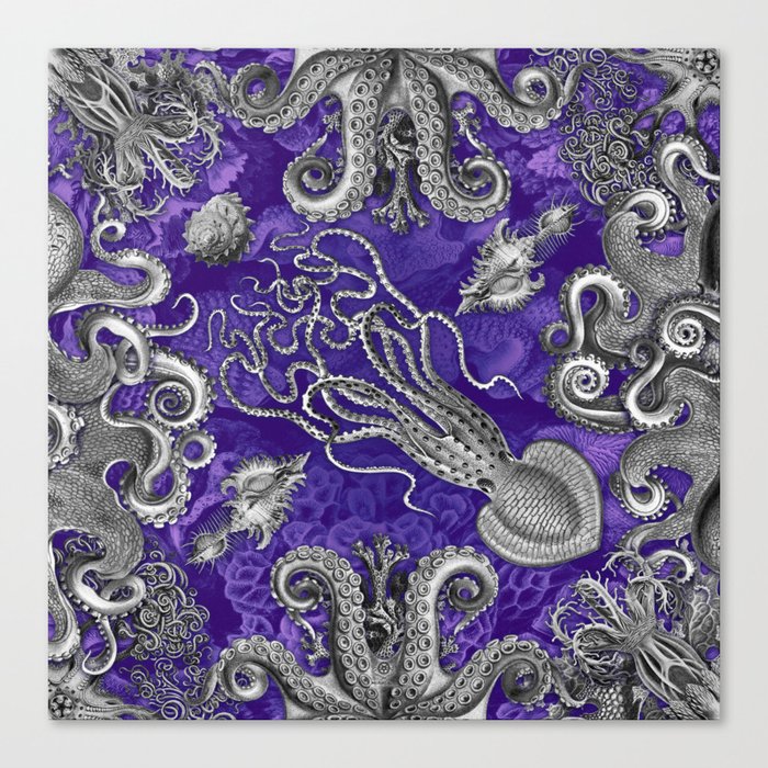 The Kraken (Purple, Square, Alt) Canvas Print