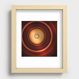 Pop art halftone brown concentric circle Recessed Framed Print