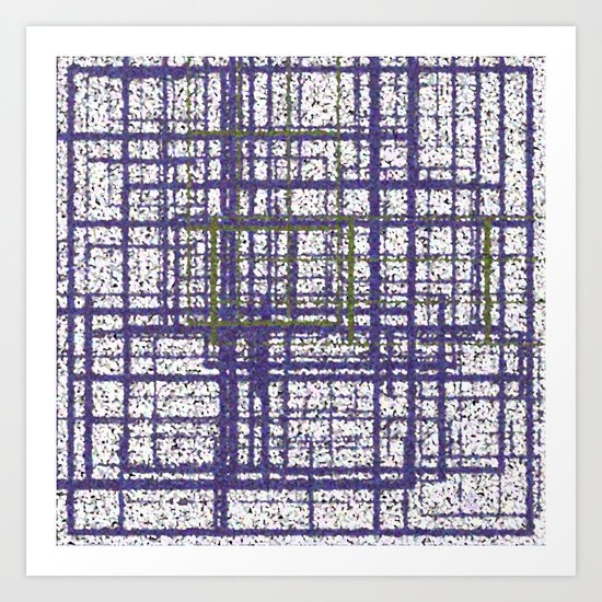 Purple, White, and Green Art Print