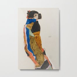 Egon Schiele - Moa (Dancer) Metal Print | Painting, Egon, Dancer, Schiele, Moa, Watercolor, Woman, Dancing, Coat 