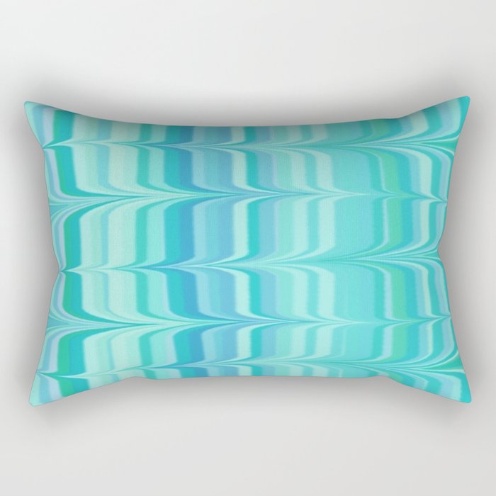 Birds In Flight In Shades Of Blue And Green Rectangular Pillow
