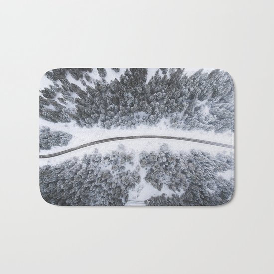 road through forest Bath Mat