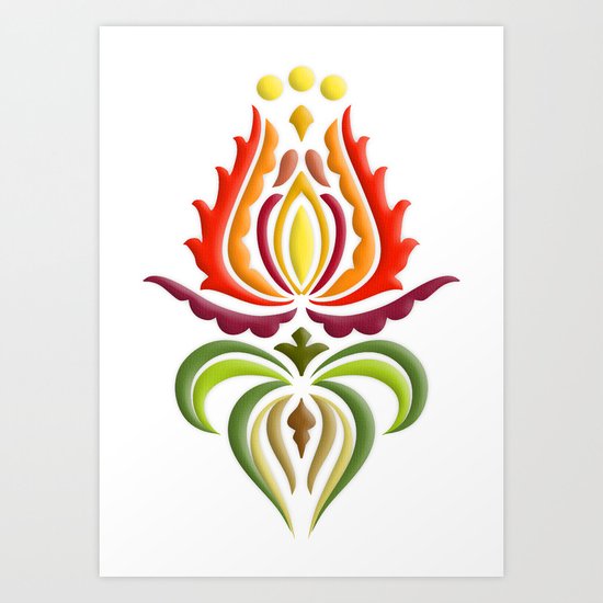 Fancy Mantle on White Art Print