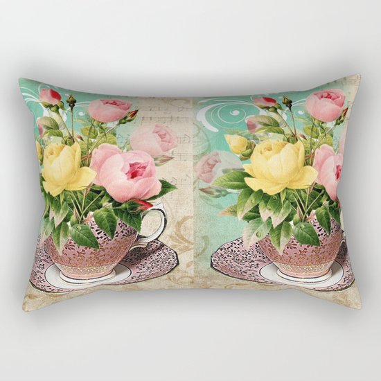 Tea Flowers #2 Rectangular Pillow