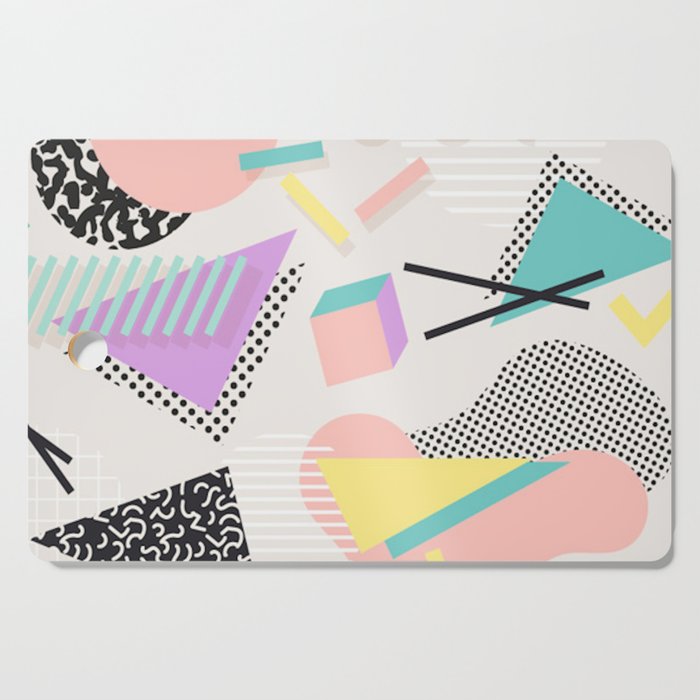 80s / 90s RETRO ABSTRACT PASTEL SHAPE PATTERN Cutting Board