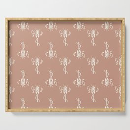 Retro Microphone Pattern on Light Brown Serving Tray