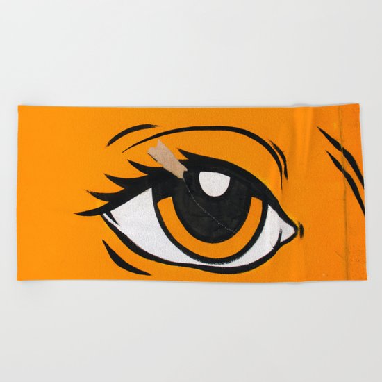 Eye orange 4 Beach Towel