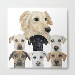Mimi family by miart Metal Print | Dogs, Puppy, Mixdog, Rescue, Gift, Portrait, Digital, Lab, Pups, Pop Art 