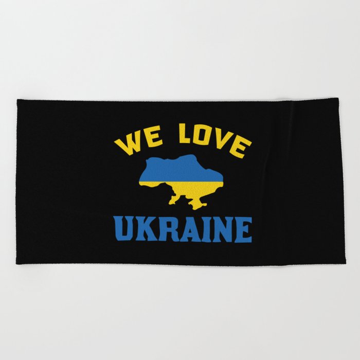 We Love Ukraine Beach Towel