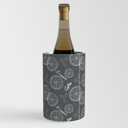  Lemon slices with coffee beans on a grey background Wine Chiller