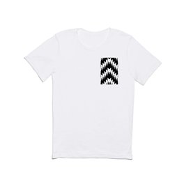Black and White Abstract Geometric Zigzag Chevron Pattern T Shirt