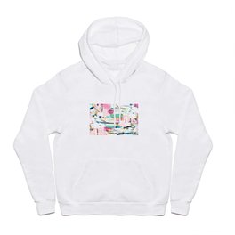 Blue Pink and Gold Brush Painting Hoody