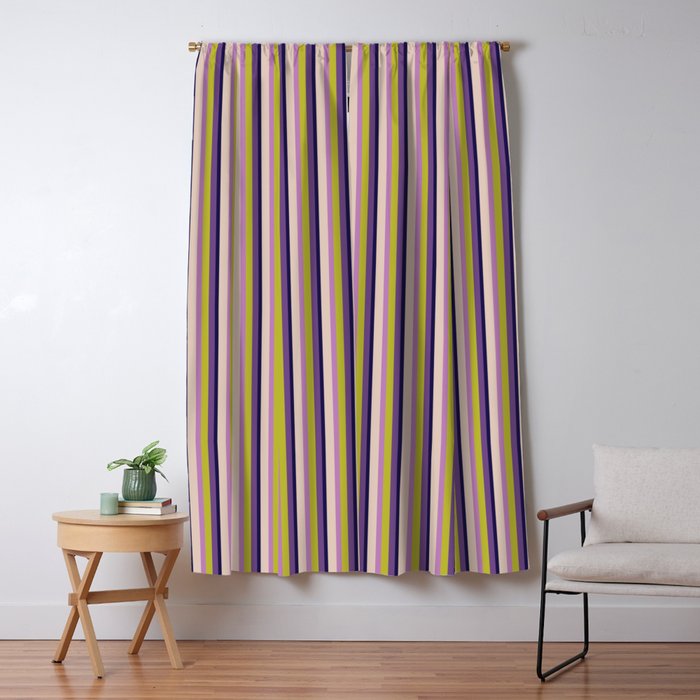 Pretty Shades Of Purple Green Summer Fresh Vertical Stripes