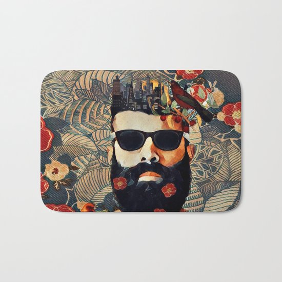 Beard and glasses Bath Mat
