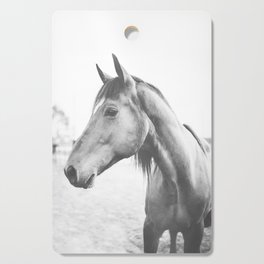 bw horse, equestrian, black and white horse, thoroughbred Cutting Board