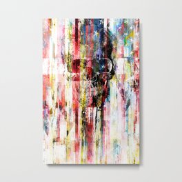 Lenny Hostile Metal Print | Artsy, Abstract, Grunge, Curated, Textured, Abstractskeleton, Skeleton, Stars, Graphic Design, Pop 