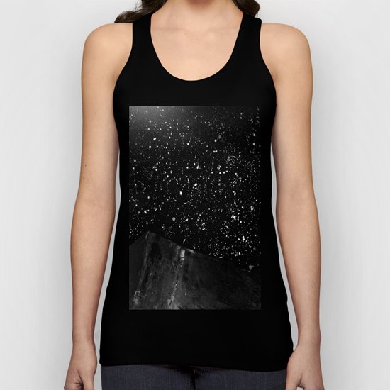 Moon Rising in the dark Black and White Unisex Tank Top