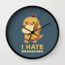 I Hate Headaches // Psyduck Migraines Wall Clock