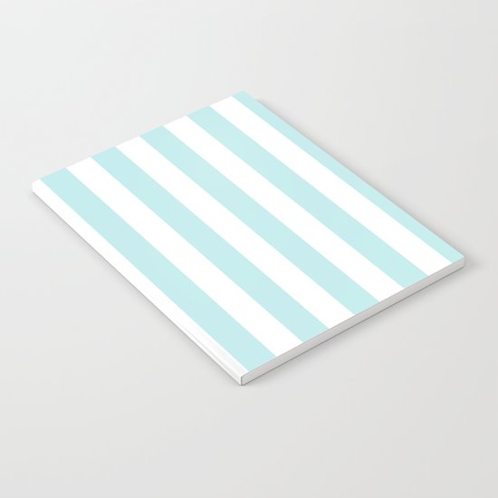 Striped- Turquoise vertikal stripes on white- Maritime Summer Beach Notebook