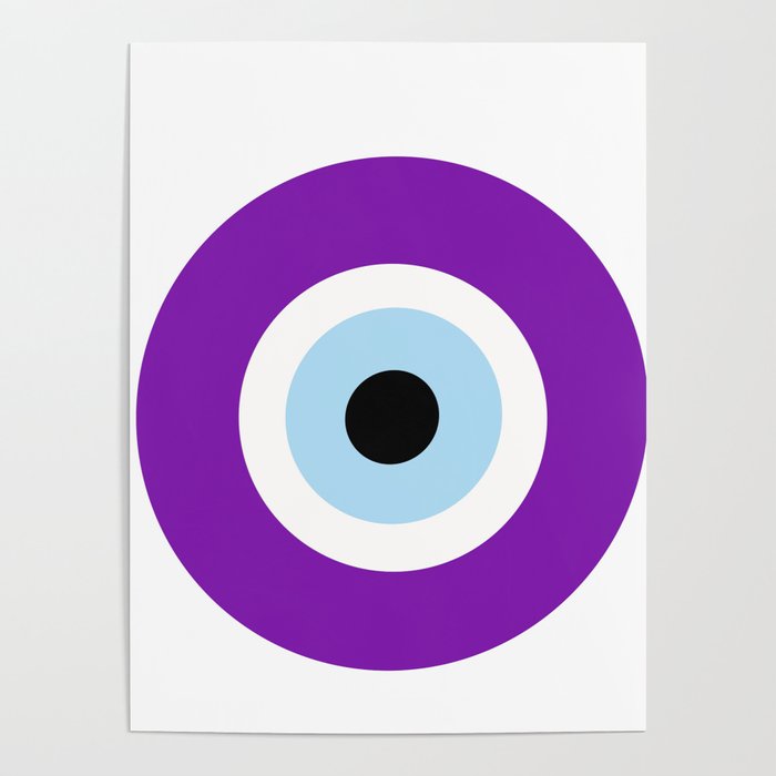 Purple evil eye Poster