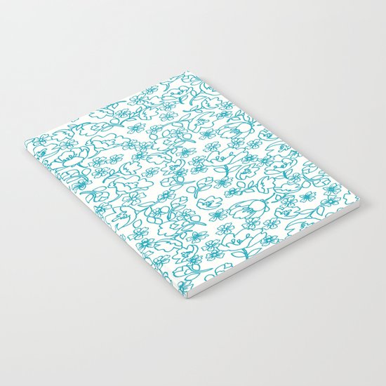 Turquoise Flowers Notebook