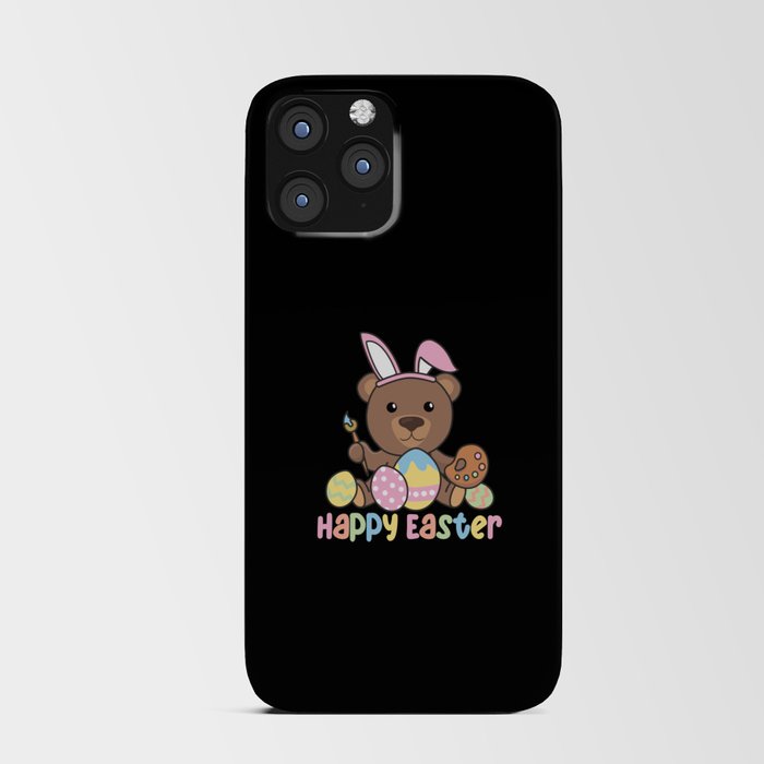 Happy Easter Sweet Bear At Easter With Easter Eggs iPhone Card Case