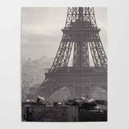 Eiffeltower in black and white Poster