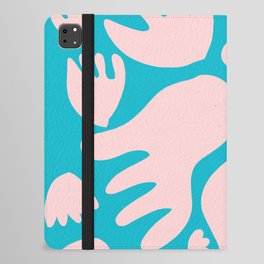 Pastel Pink and Blue Turquoise Abstract Flowers Inspired by Matisse iPad Folio Case