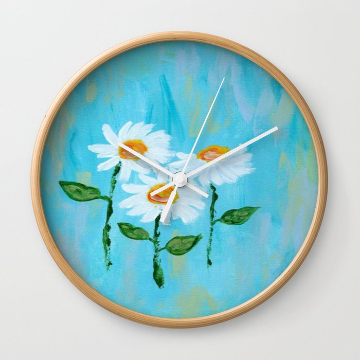 Three Daisies Floral Abstract Painting Flower Painting Light