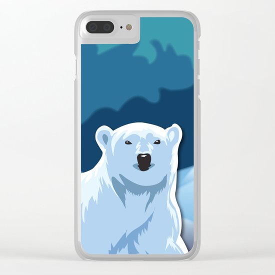 Lonely Polar Bear Clear iPhone Case