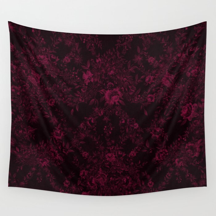 Dark Pink Boudoir Floral Photography Backdrop Wall Tapestry