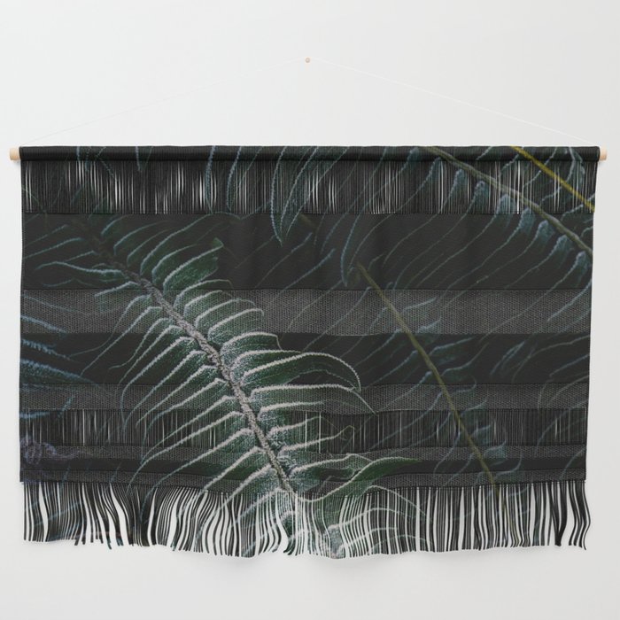 Deep green bracken with frost coating Wall Hanging