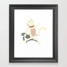 Dancing Cat Moonwalk Gift Kitten Tomcat Framed Art Print