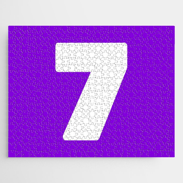 7 (White & Violet Number) Jigsaw Puzzle
