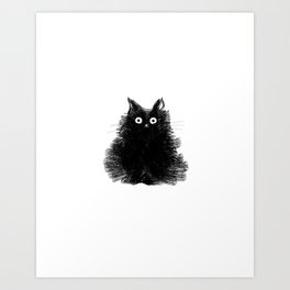 Duster Black Cat Drawing Art Print By Thelonelypixel Society6