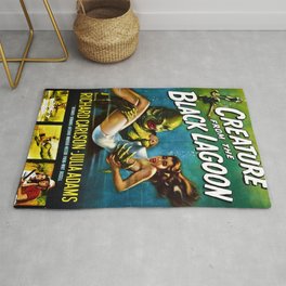 Vintage Creature from the Black Lagoon horror movie lobby theatrical poster card No. 2 green Rug