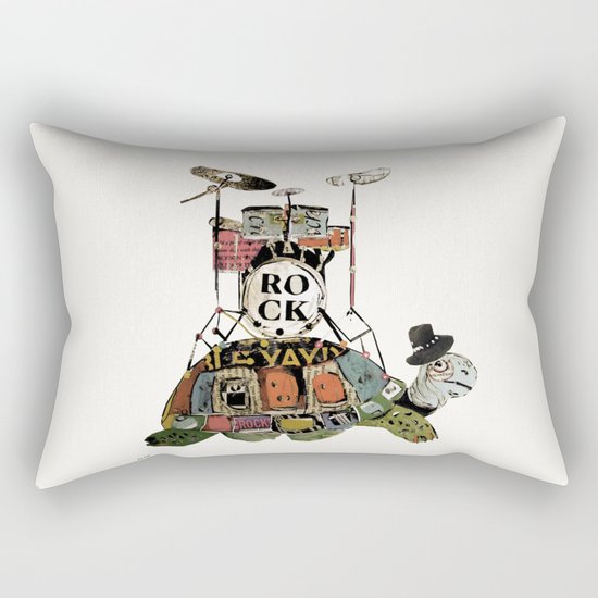 rock turtle Rectangular Pillow