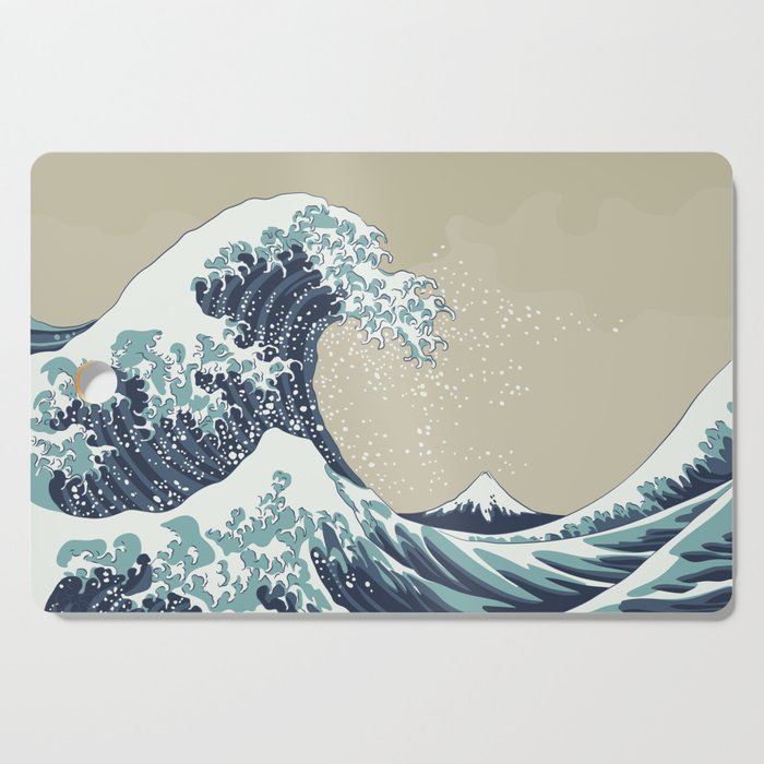 Great Wave with Mount Fuji 19th century japanese style woodblock design vintage illustration Cutting Board