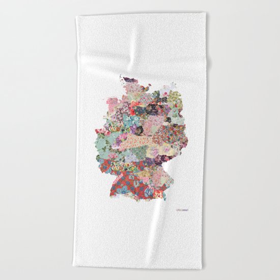 Germany map Beach Towel