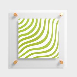 70’s Style Green Stripes Floating Acrylic Print