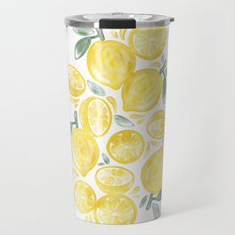 Lemons Watercolor Travel Mug