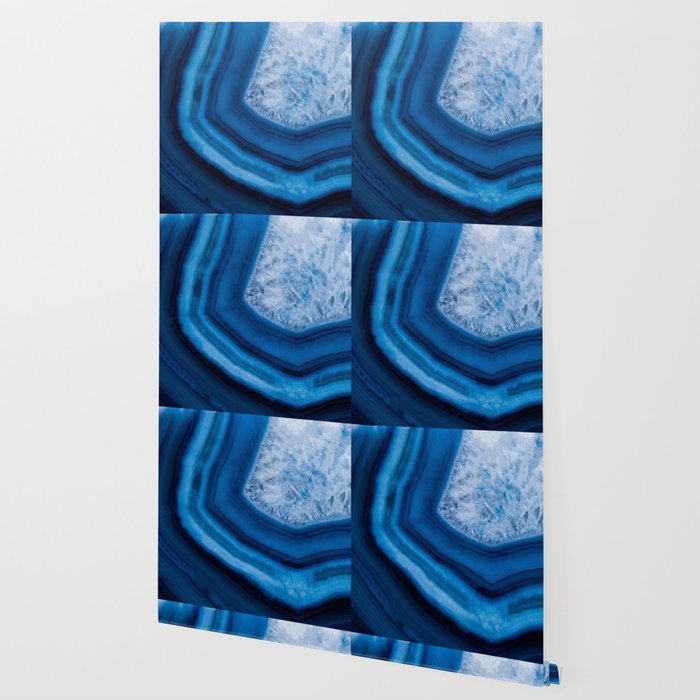 Blue Agate Geode Wallpaper By Erikjquinn Society6