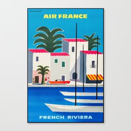 Air France French Riviera 1965 Vintage Travel Canvas Print