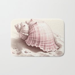 Pastel Pink Seashell Bath Mat
