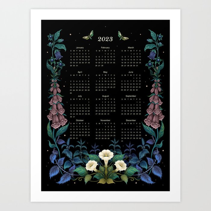 2023 Yearly Calendar-Witch Garden Art Print