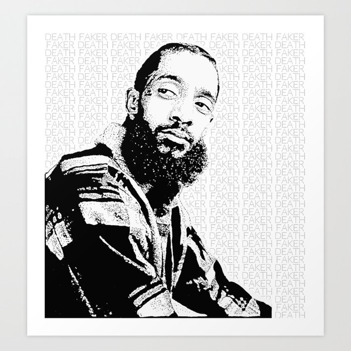 Nipsey Hussle Art Print -   Rapper art, Black art pictures