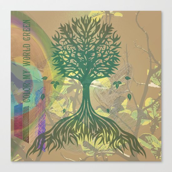 Color My World Green Canvas Print