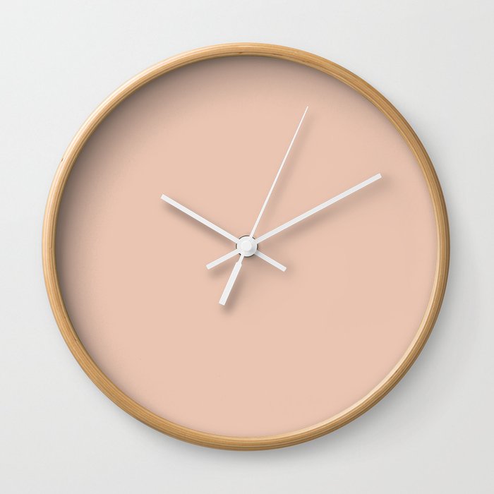 Pale Pastel Pink Solid Color Hue Shade 3 - Patternless Wall Clock