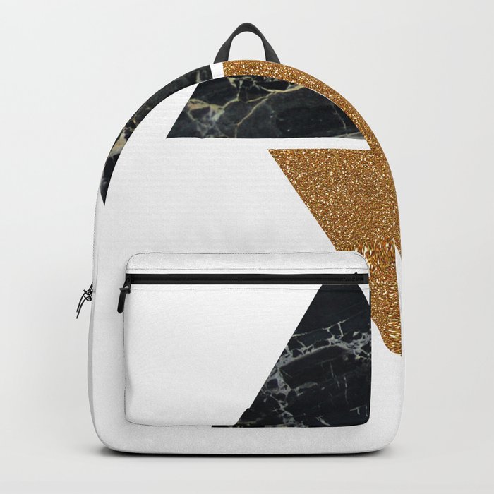 Dark marble and bronze geo Backpack
