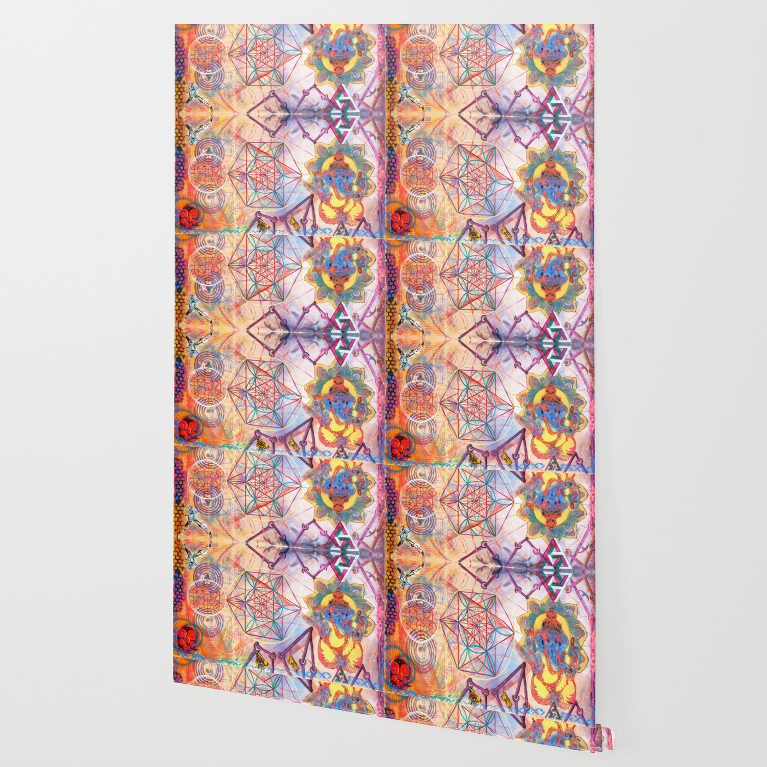 Hindu Geo Psych Wallpaper By Jamesmichals Society6